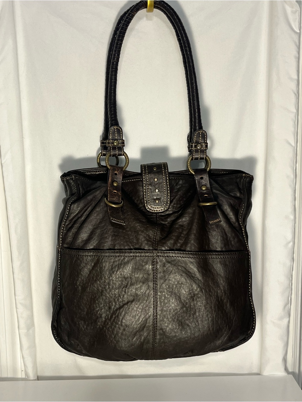 Liz Claiborne Dark Brown Leather Hobo Shoulder Bag